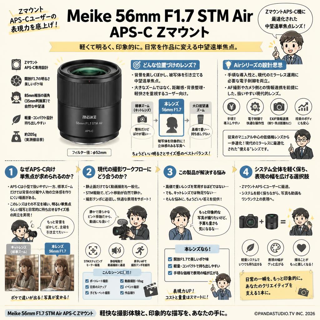 Meike 56mm F1.7 STM Air APS-C Zマウント 概要