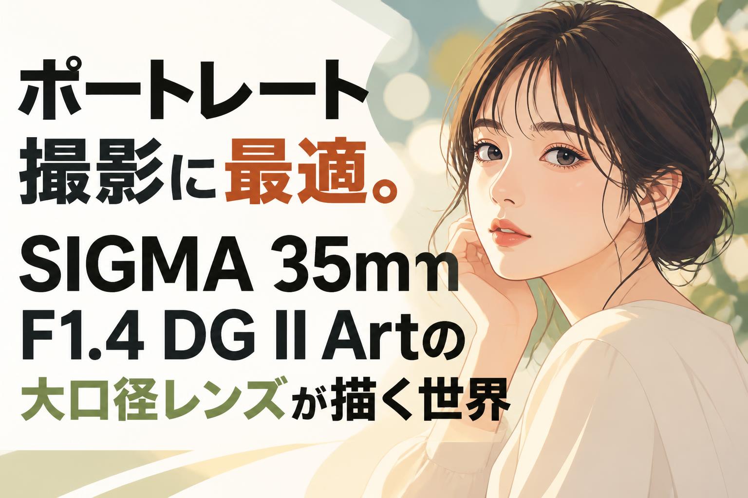 ポートレート撮影に最適。SIGMA 35mm F1.4 DG II Artの大口径レンズが描く世界