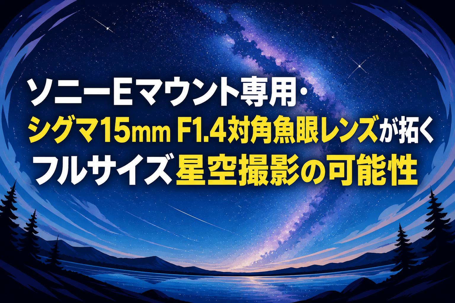 ソニーEマウント専用・シグマ15mm F1.4対角魚眼レンズが拓くフルサイズ星空撮影の可能性
