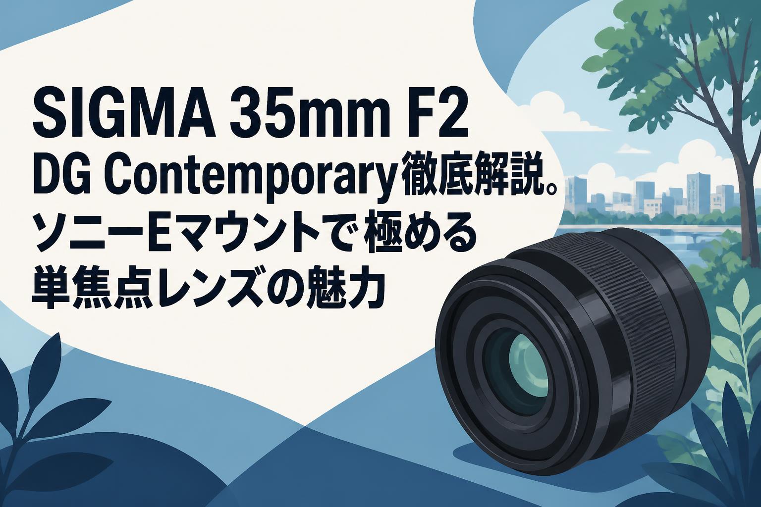 SIGMA 35mm F2 DG Contemporary徹底解説。ソニーEマウントで極める単焦点レンズの魅力