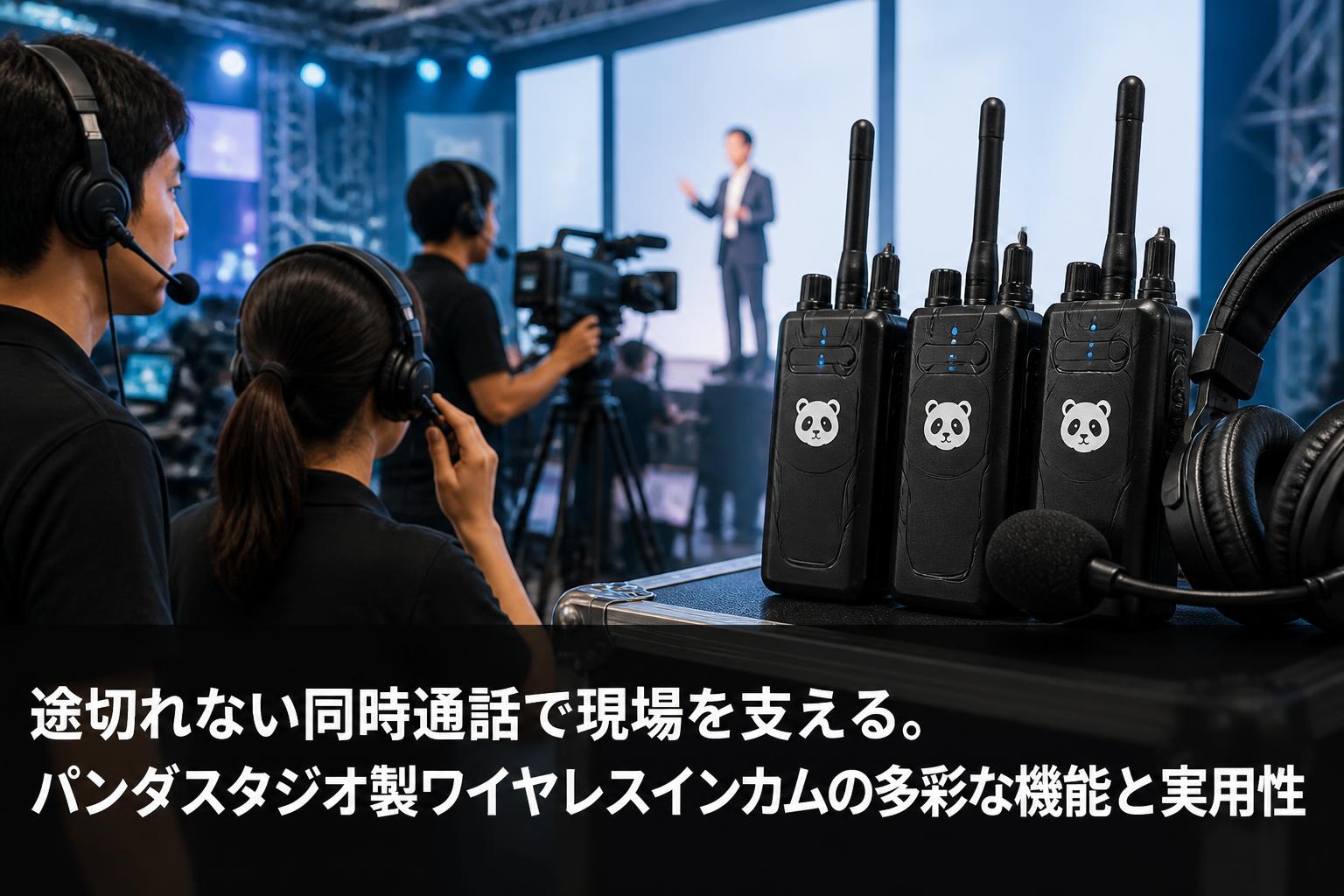 途切れない同時通話で現場を支える。パンダスタジオ製ワイヤレスインカムの多彩な機能と実用性