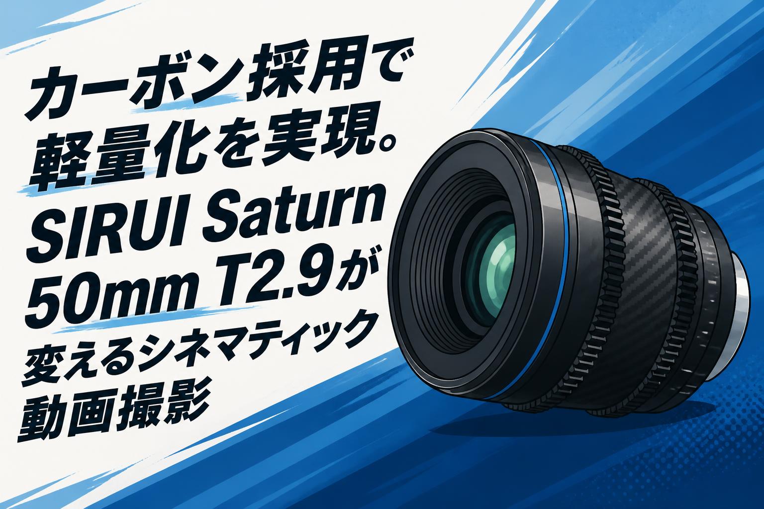カーボン採用で軽量化を実現。SIRUI Saturn 50mm T2.9が変えるシネマティック動画撮影