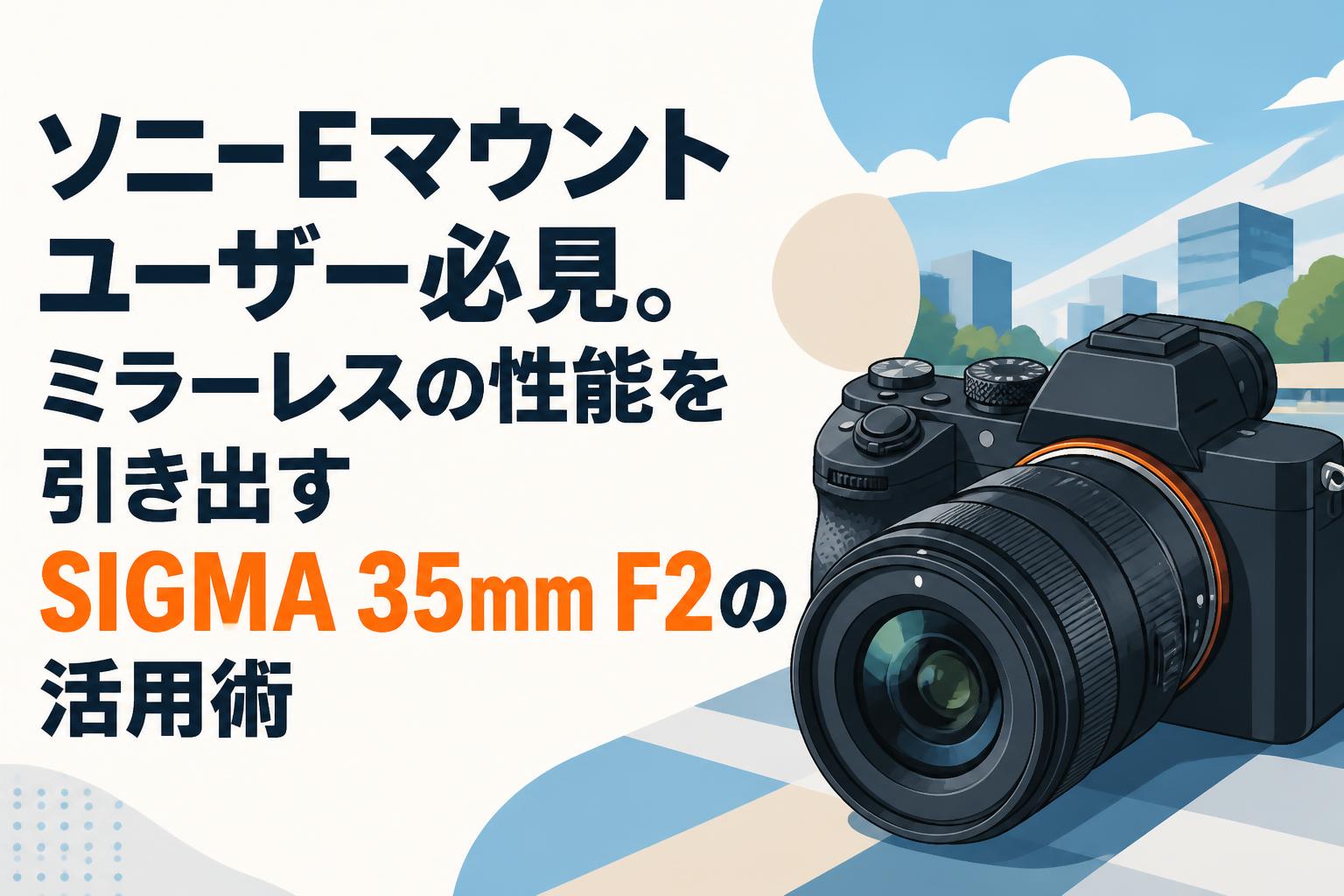 ソニーEマウントユーザー必見。ミラーレスの性能を引き出すSIGMA 35mm F2の活用術