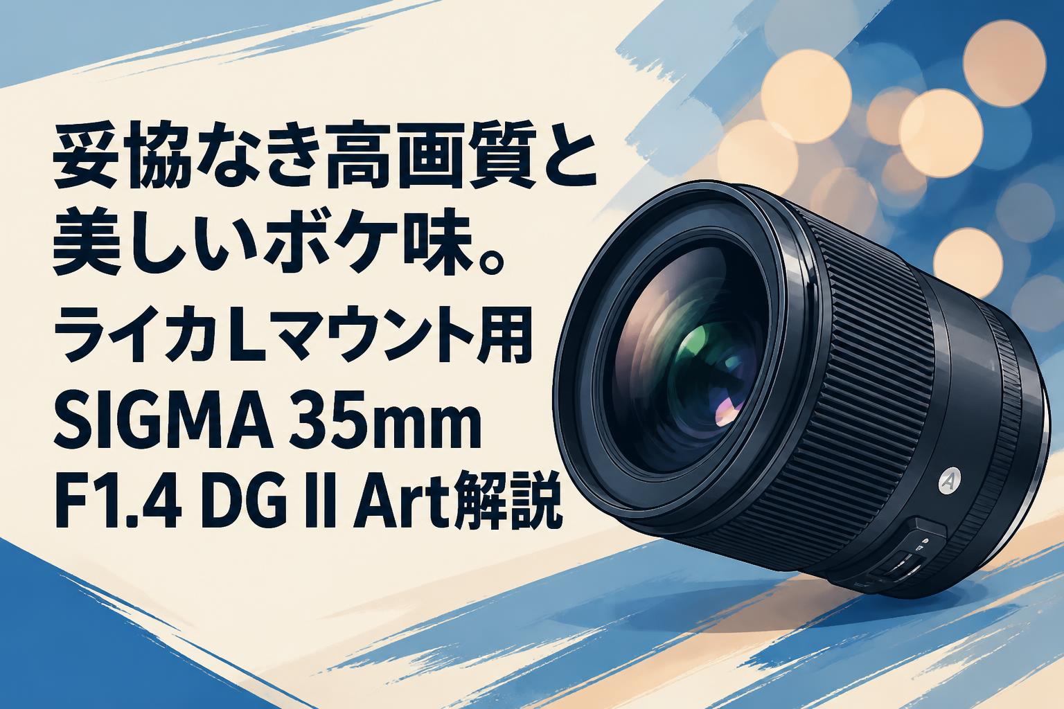 妥協なき高画質と美しいボケ味。ライカLマウント用SIGMA 35mm F1.4 DG II Art解説