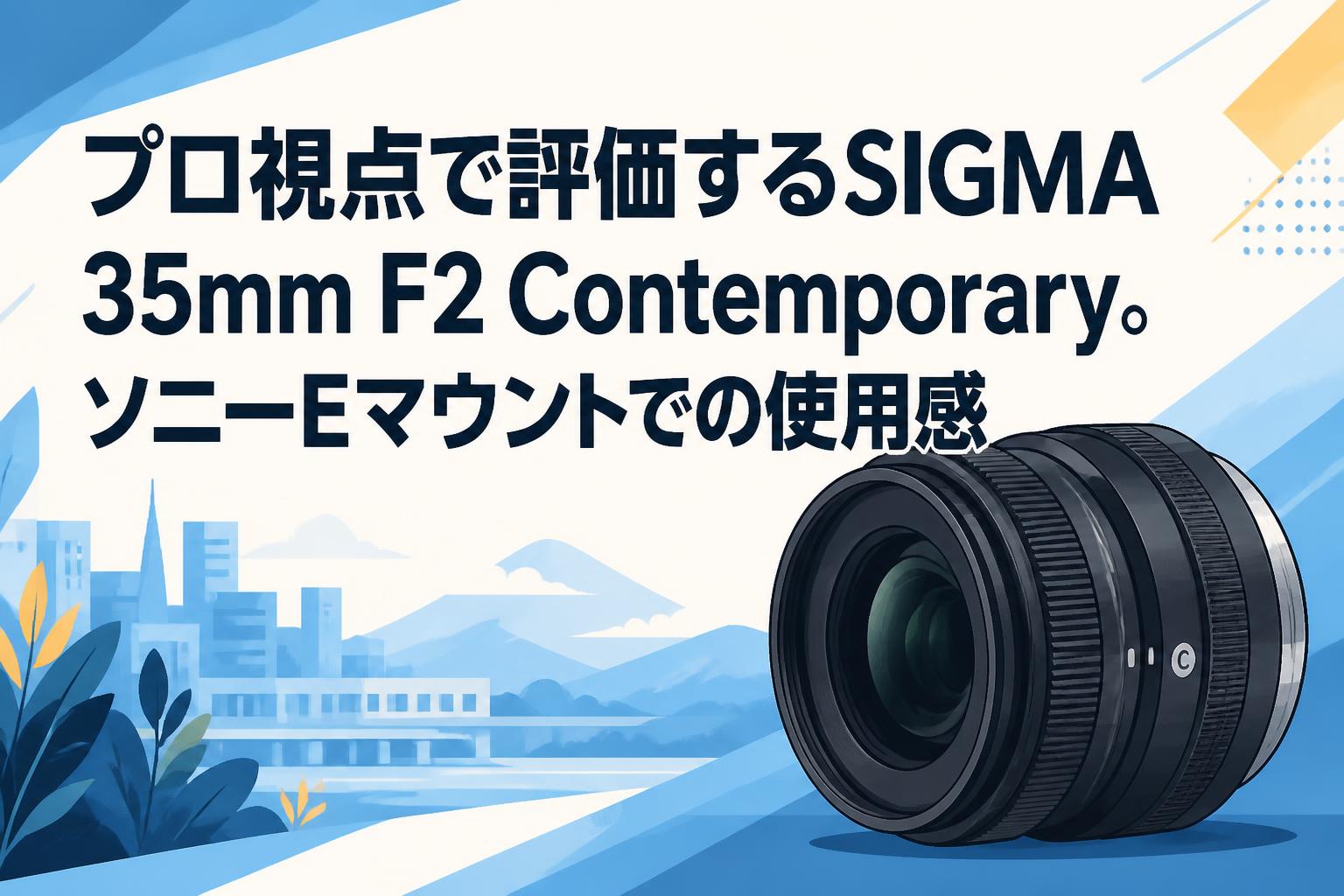 プロ視点で評価するSIGMA 35mm F2 Contemporary。ソニーEマウントでの使用感
