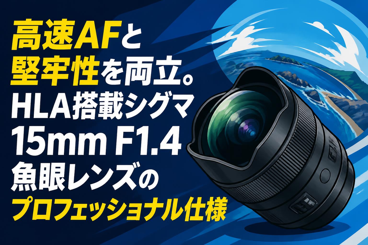高速AFと堅牢性を両立。HLA搭載シグマ15mm F1.4魚眼レンズのプロフェッショナル仕様