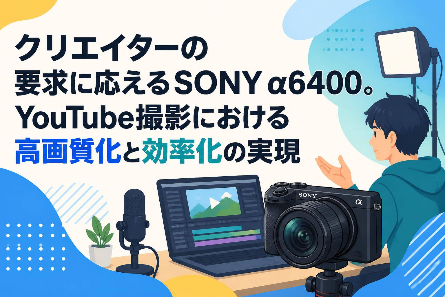 クリエイターの要求に応えるSONY α6400。YouTube撮影における高画質化と効率化の実現