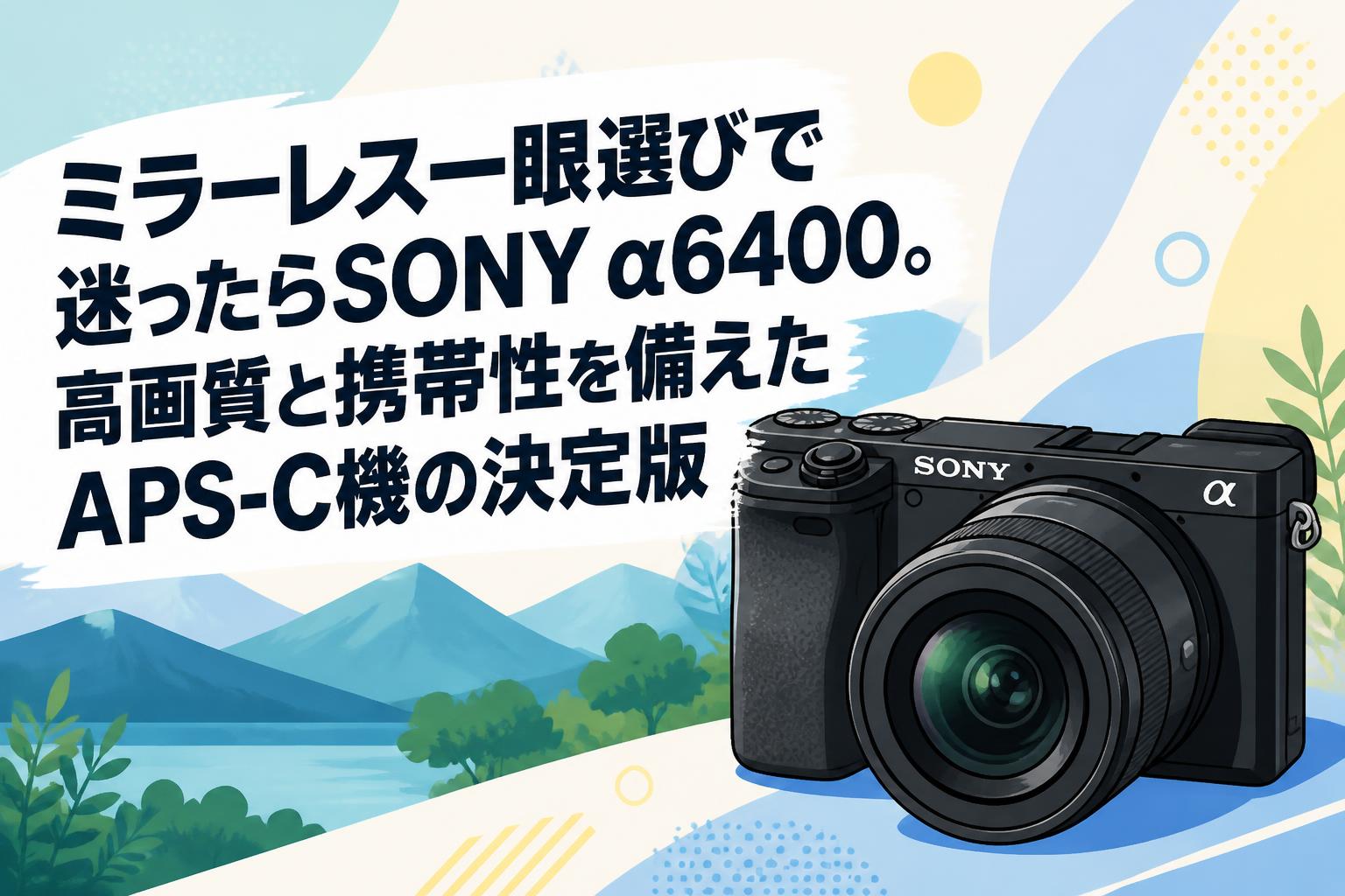ミラーレス一眼選びで迷ったらSONY α6400。高画質と携帯性を備えたAPS-C機の決定版