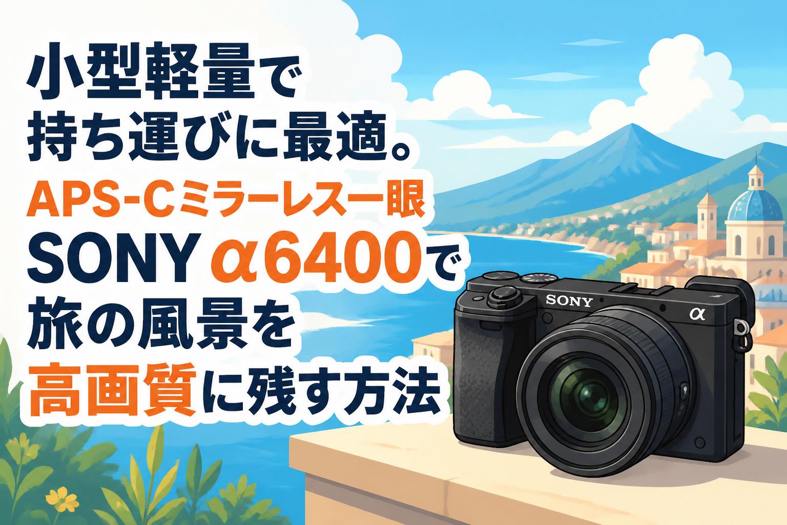 小型軽量で持ち運びに最適。APS-Cミラーレス一眼SONY α6400で旅の風景を高画質に残す方法