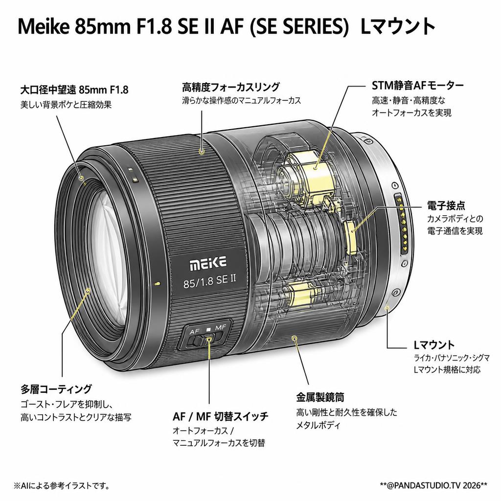 Meike 85mm F1.8 SE II AF (SE SERIES)  Lマウント スペック