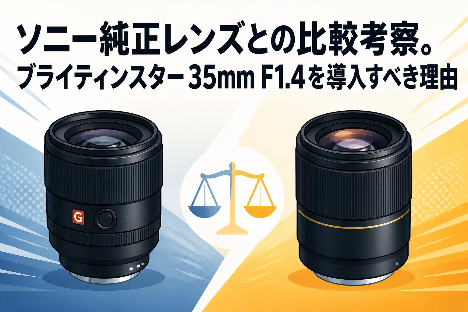 ソニー純正レンズとの比較考察。ブライティンスター 35mm F1.4を導入すべき理由