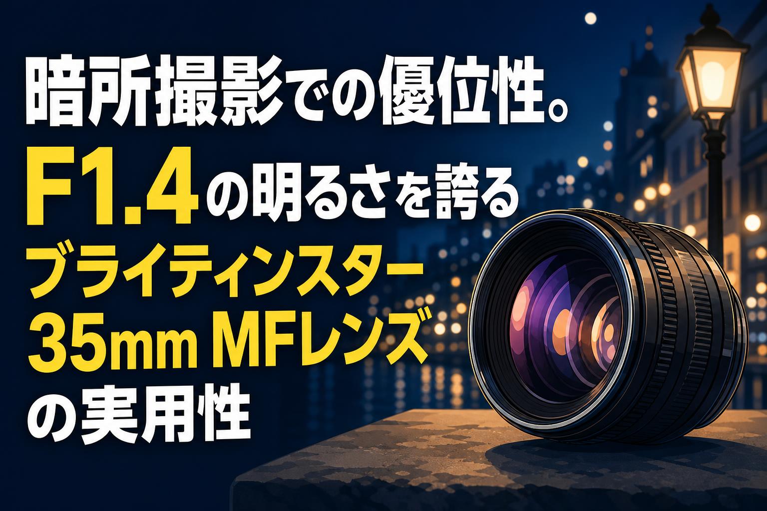 暗所撮影での優位性。F1.4の明るさを誇るブライティンスター 35mm MFレンズの実用性
