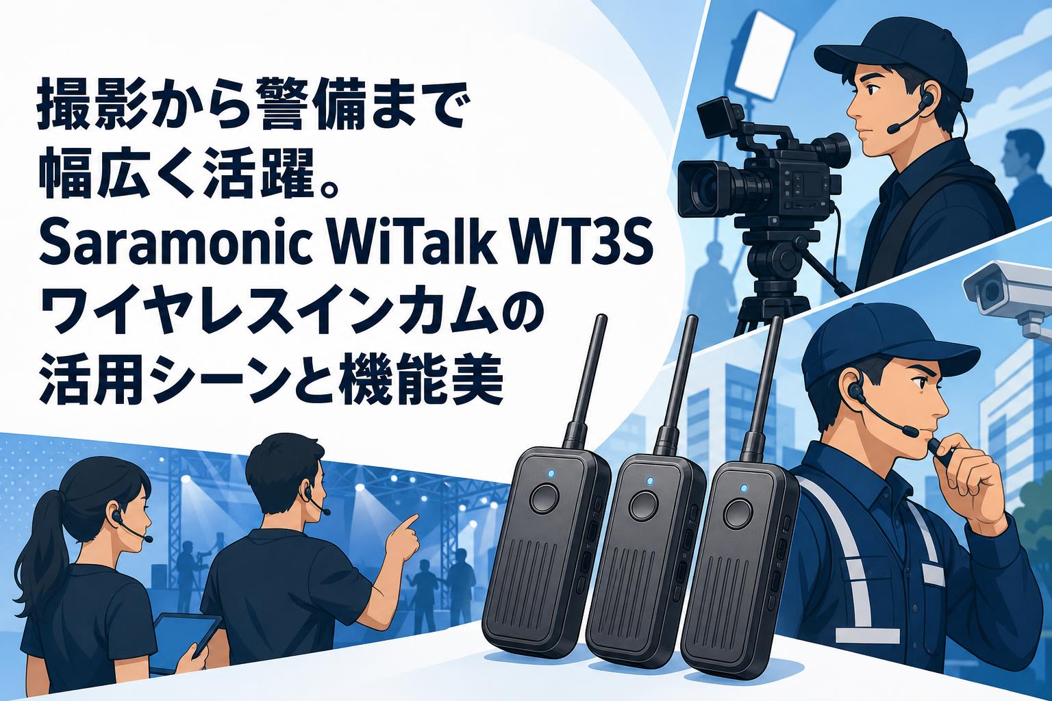 撮影から警備まで幅広く活躍。Saramonic WiTalk WT3Sワイヤレスインカムの活用シーンと機能美