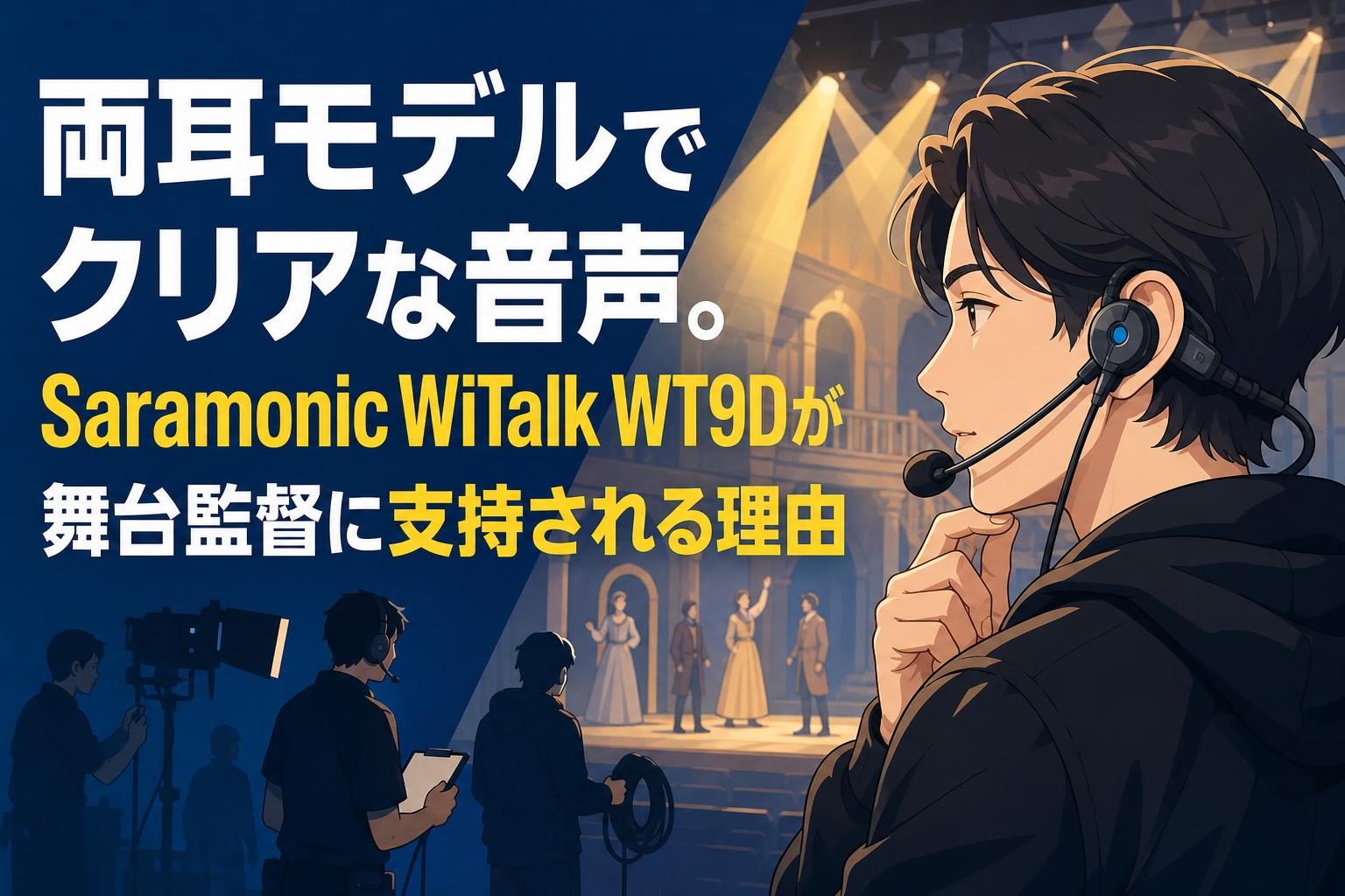 両耳モデルでクリアな音声。Saramonic WiTalk WT9Dが舞台監督に支持される理由
