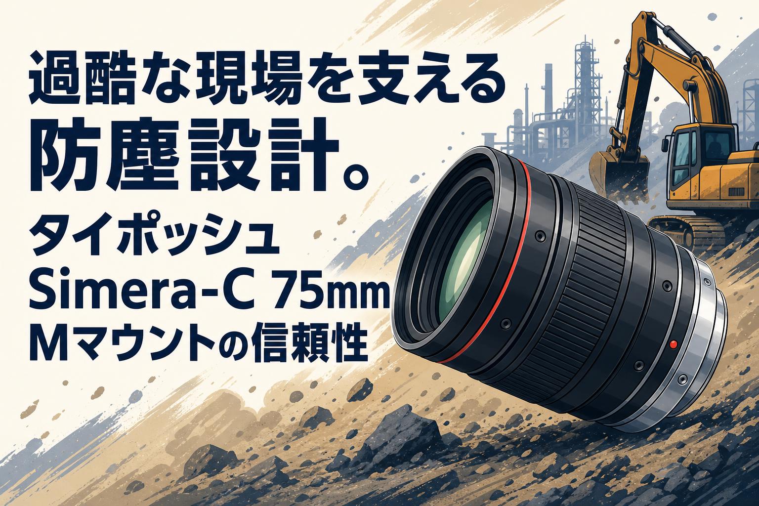 過酷な現場を支える防塵設計。タイポッシュ Simera-C 75mm Mマウントの信頼性