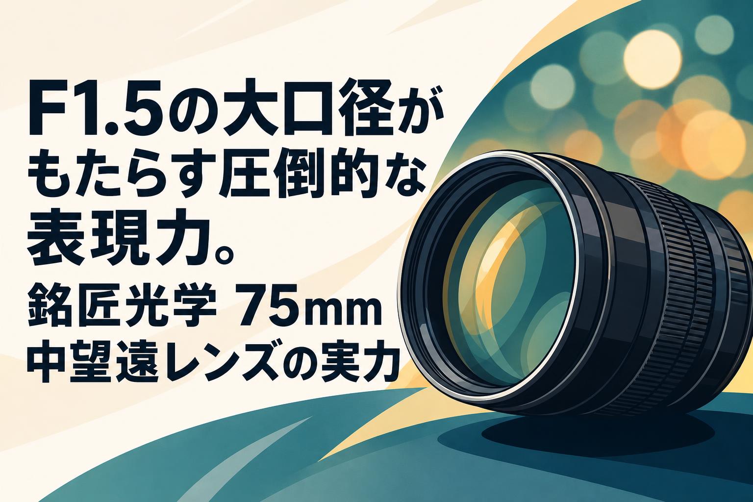 F1.5の大口径がもたらす圧倒的な表現力。銘匠光学 75mm 中望遠レンズの実力