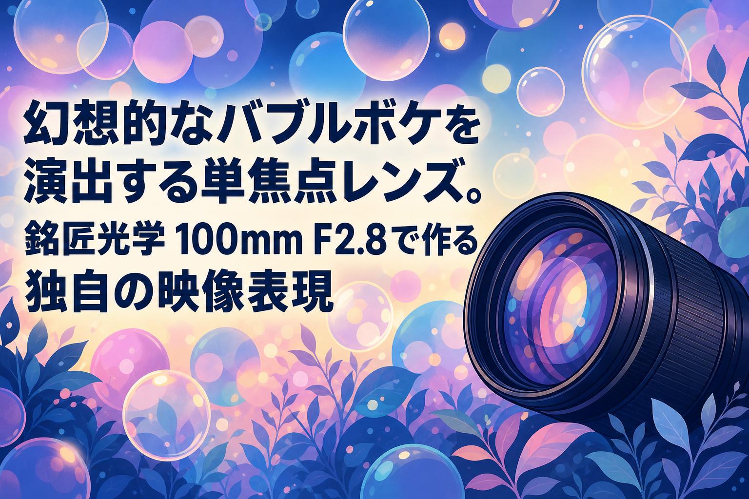 幻想的なバブルボケを演出する単焦点レンズ。銘匠光学 100mm F2.8で作る独自の映像表現