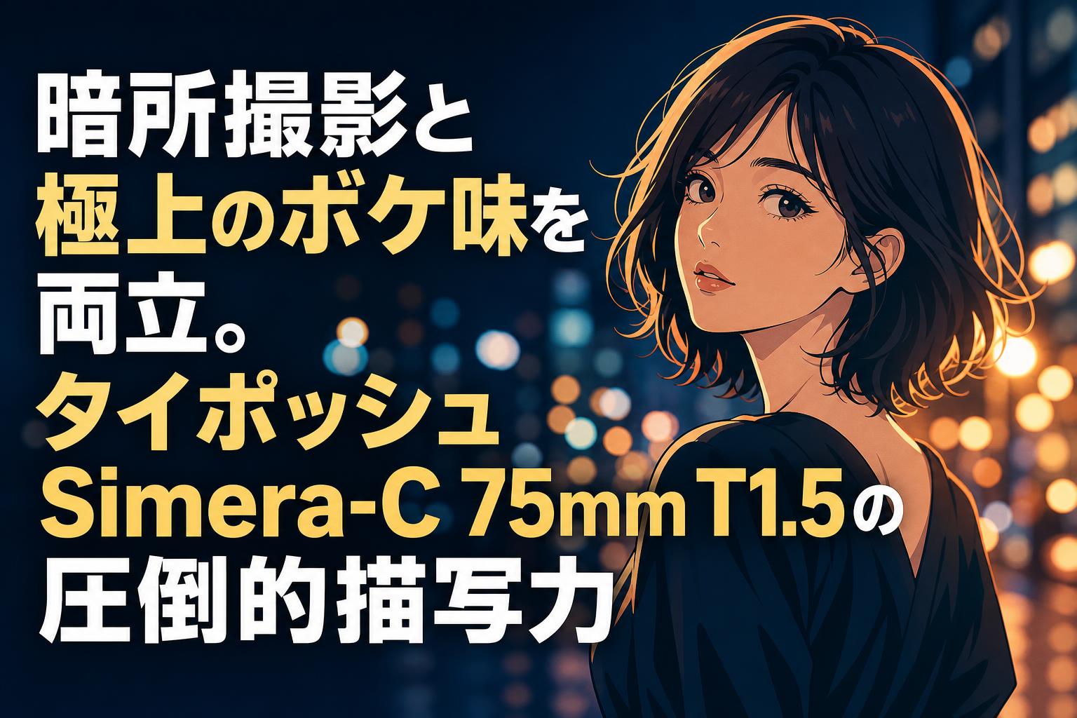 暗所撮影と極上のボケ味を両立。タイポッシュ Simera-C 75mm T1.5の圧倒的描写力