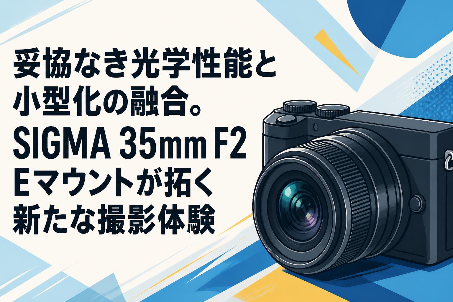 妥協なき光学性能と小型化の融合。SIGMA 35mm F2 Eマウントが拓く新たな撮影体験