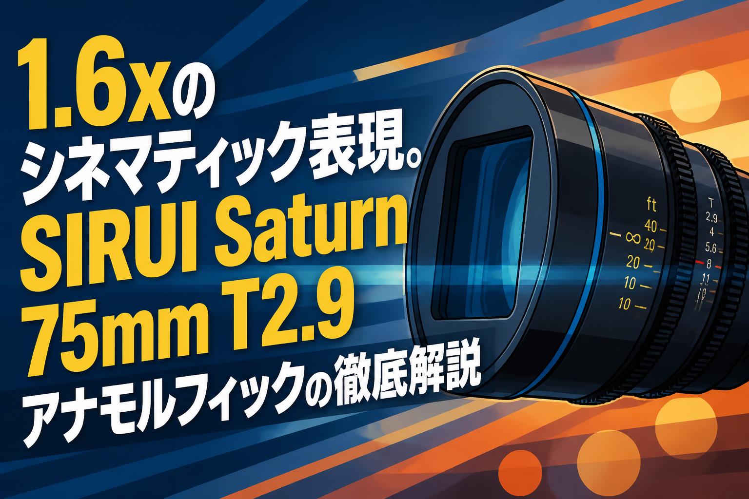 1.6xのシネマティック表現。SIRUI Saturn 75mm T2.9アナモルフィックの徹底解説