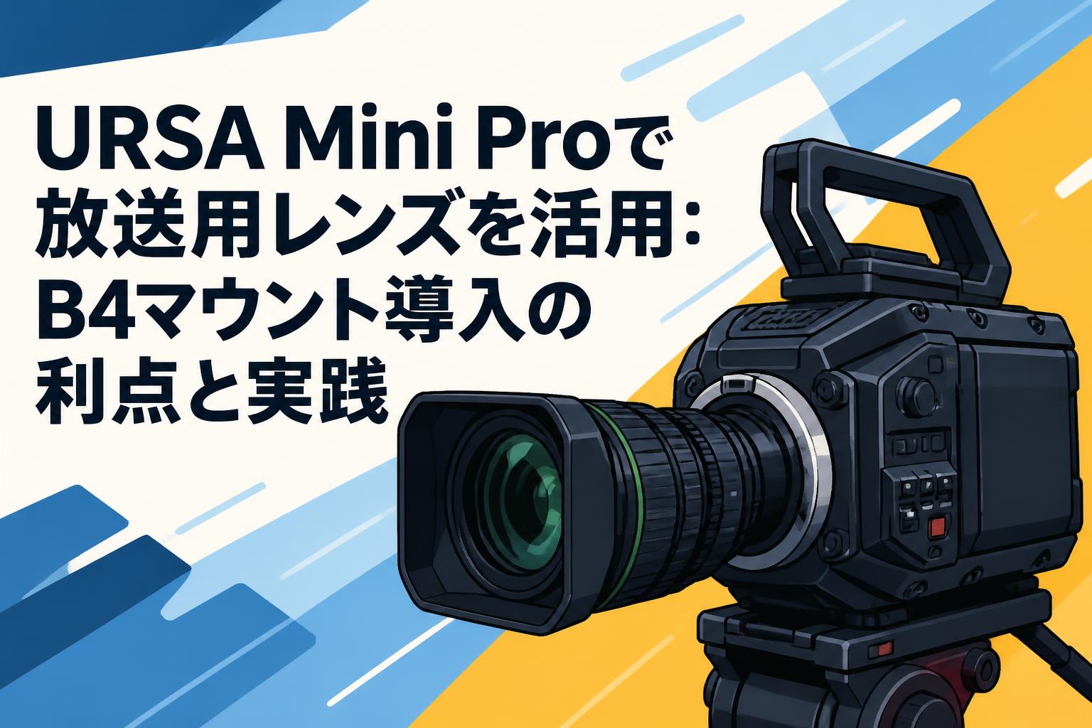 URSA Mini Proで放送用レンズを活用：B4マウント導入の利点と実践