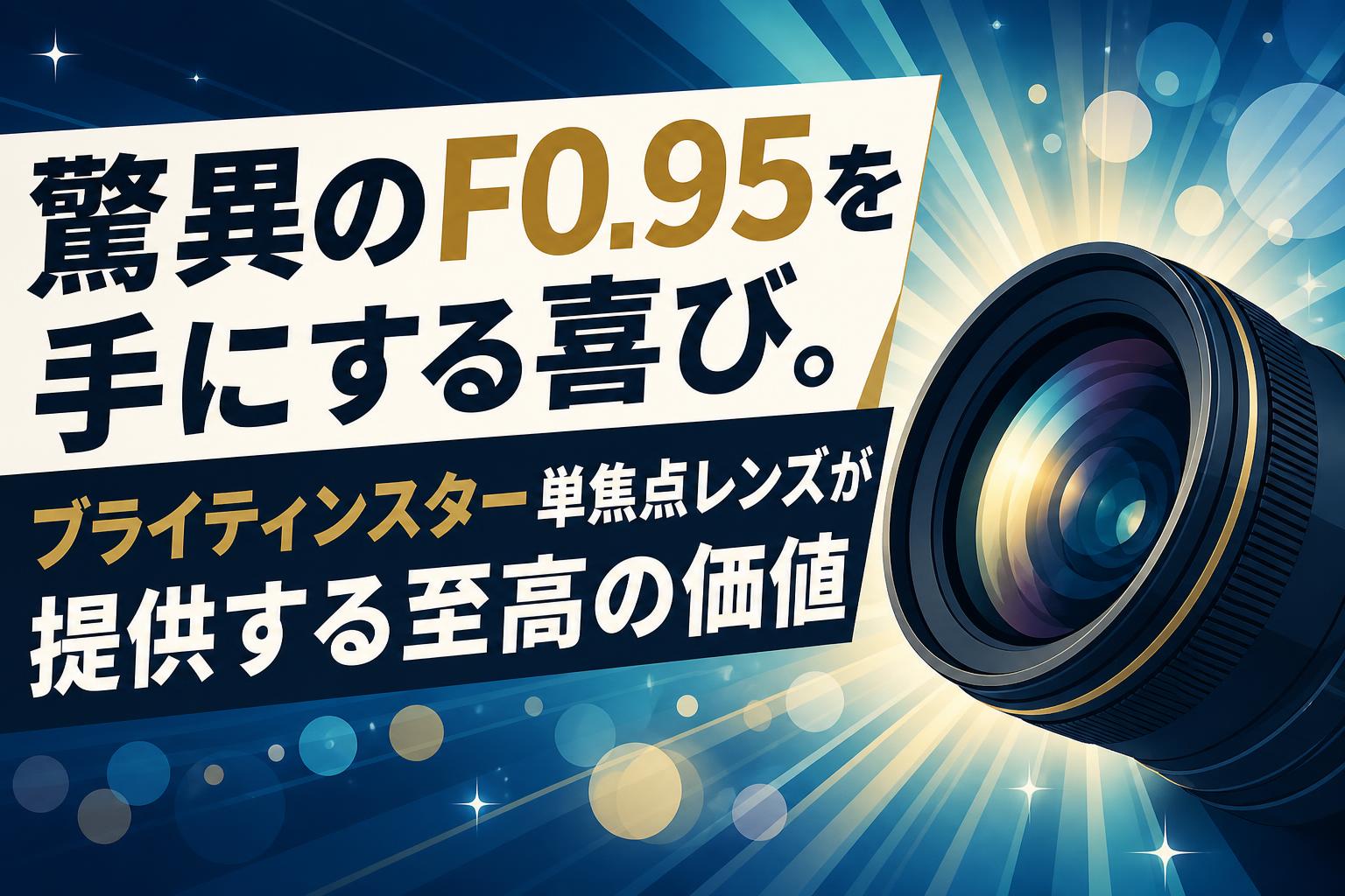驚異のF0.95を手にする喜び。ブライティンスター単焦点レンズが提供する至高の価値