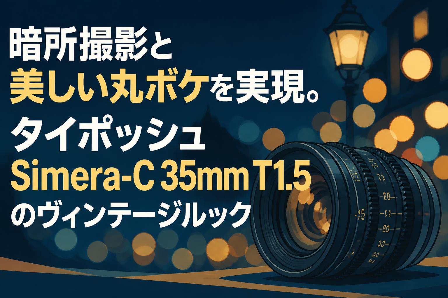 暗所撮影と美しい丸ボケを実現。タイポッシュ Simera-C 35mm T1.5のヴィンテージルック