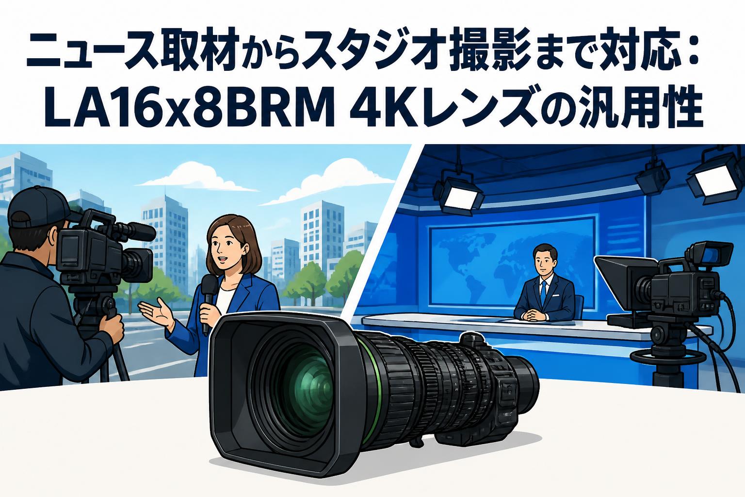 ニュース取材からスタジオ撮影まで対応：LA16x8BRM 4Kレンズの汎用性