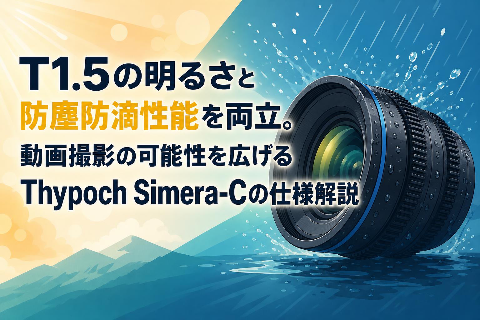 T1.5の明るさと防塵防滴性能を両立。動画撮影の可能性を広げるThypoch Simera-Cの仕様解説