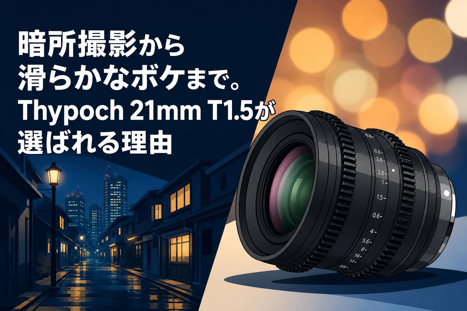 暗所撮影から滑らかなボケまで。Thypoch 21mm T1.5が選ばれる理由
