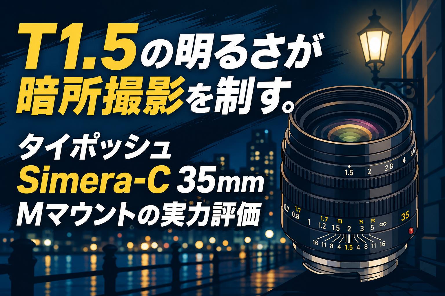 T1.5の明るさが暗所撮影を制す。タイポッシュ Simera-C 35mm Mマウントの実力評価