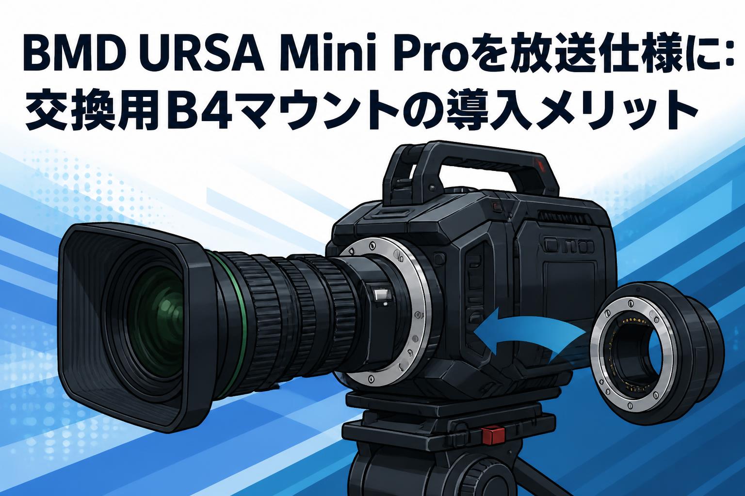 BMD URSA Mini Proを放送仕様に：交換用B4マウントの導入メリット