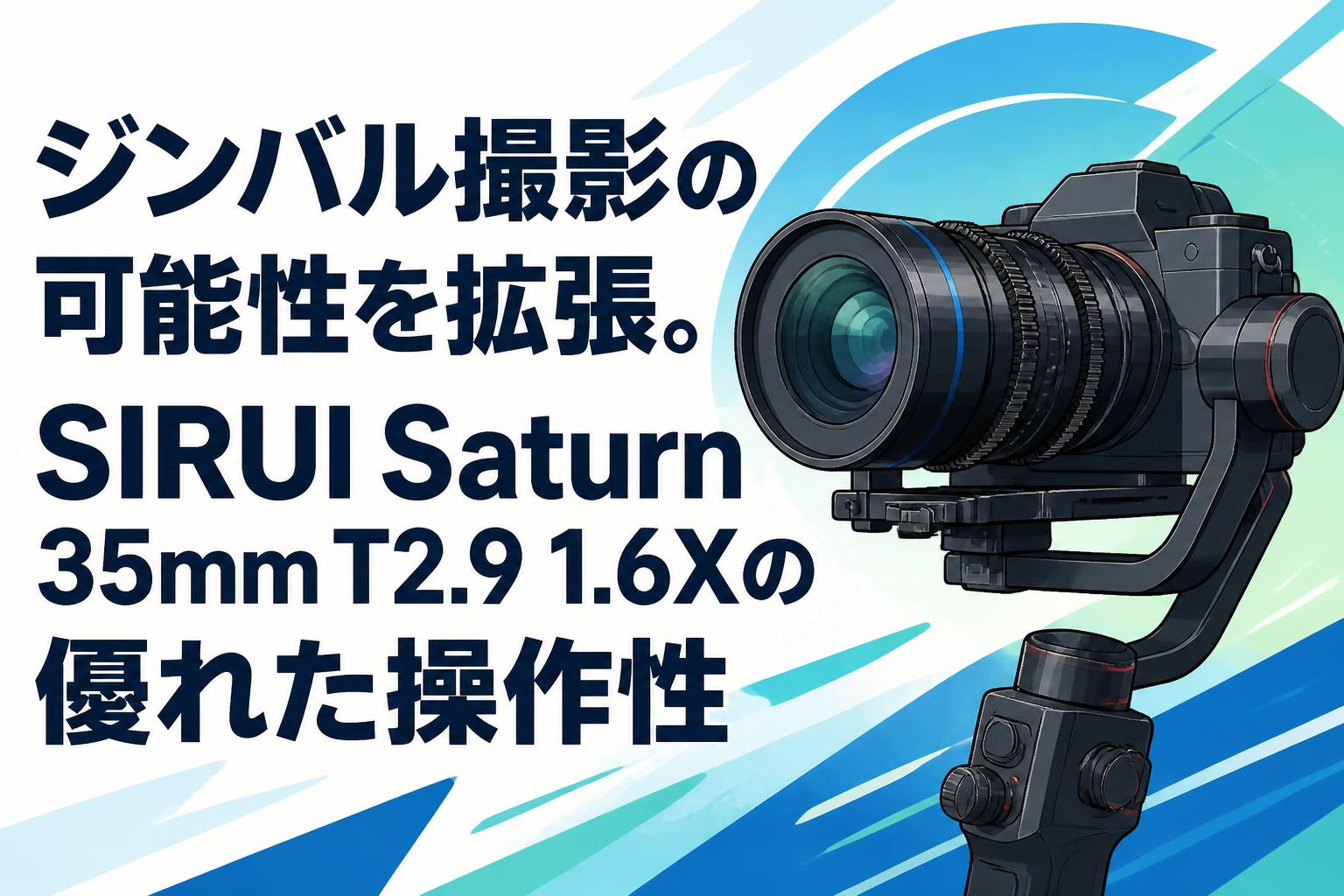 ジンバル撮影の可能性を拡張。SIRUI Saturn 35mm T2.9 1.6Xの優れた操作性