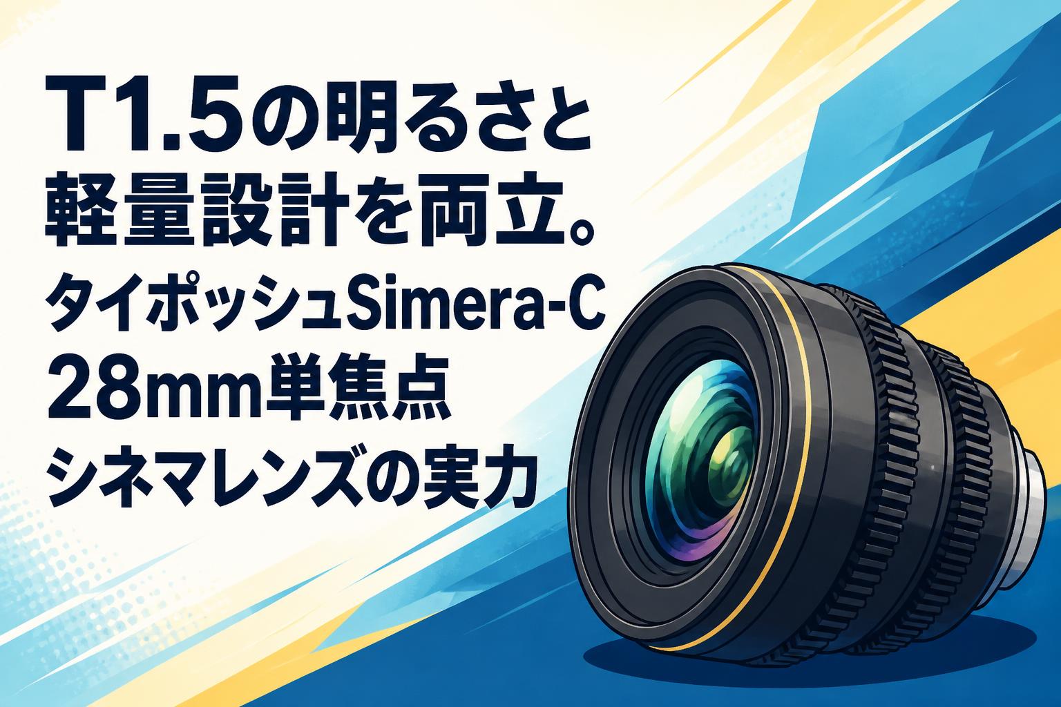 T1.5の明るさと軽量設計を両立。タイポッシュSimera-C 28mm単焦点シネマレンズの実力