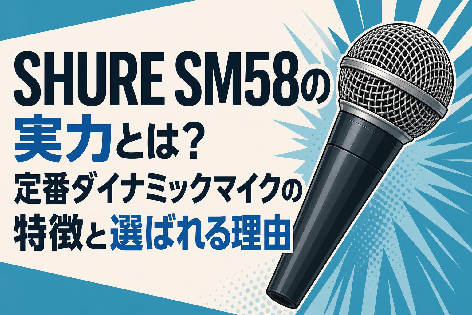 SHURE SM58の実力とは？定番ダイナミックマイクの特徴と選ばれる理由