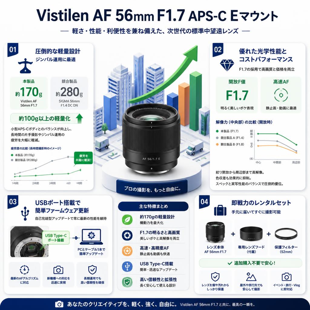 Vistilen AF 56mm F1.7 APS-C Eマウント セールスポイント