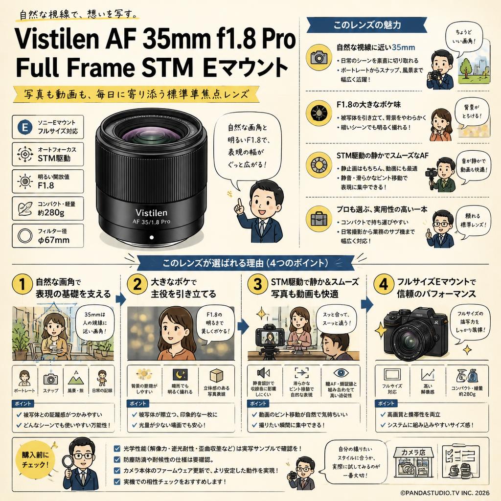 Vistilen AF 35mm F1.8 Pro フルサイズ  STM  Eマウント 概要
