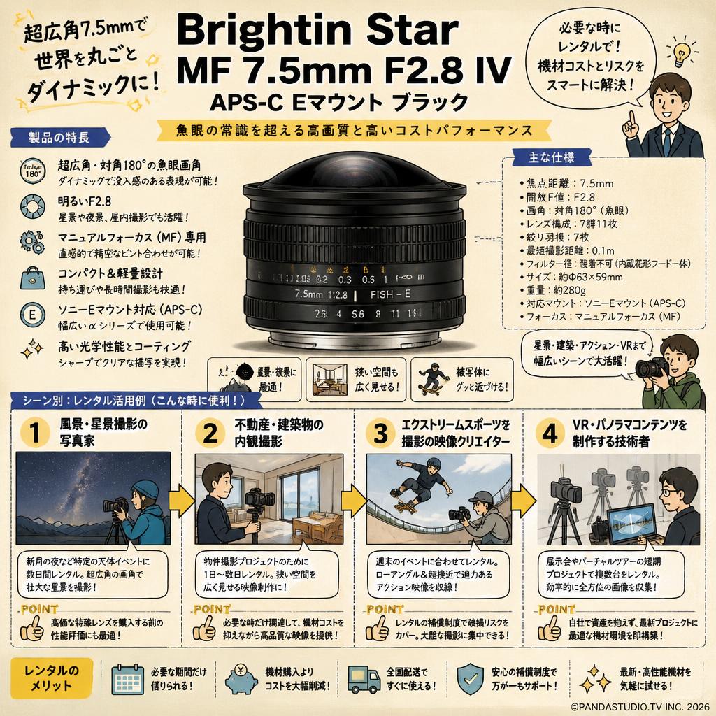 Brightin Star MF 7.5mm F2.8 IV APS-C Eマウント ブラック おもな対象のお客様