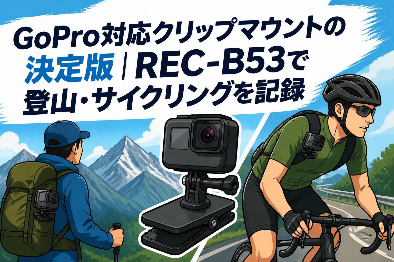 GoPro対応クリップマウントの決定版｜REC-B53で登山・サイクリングを記録