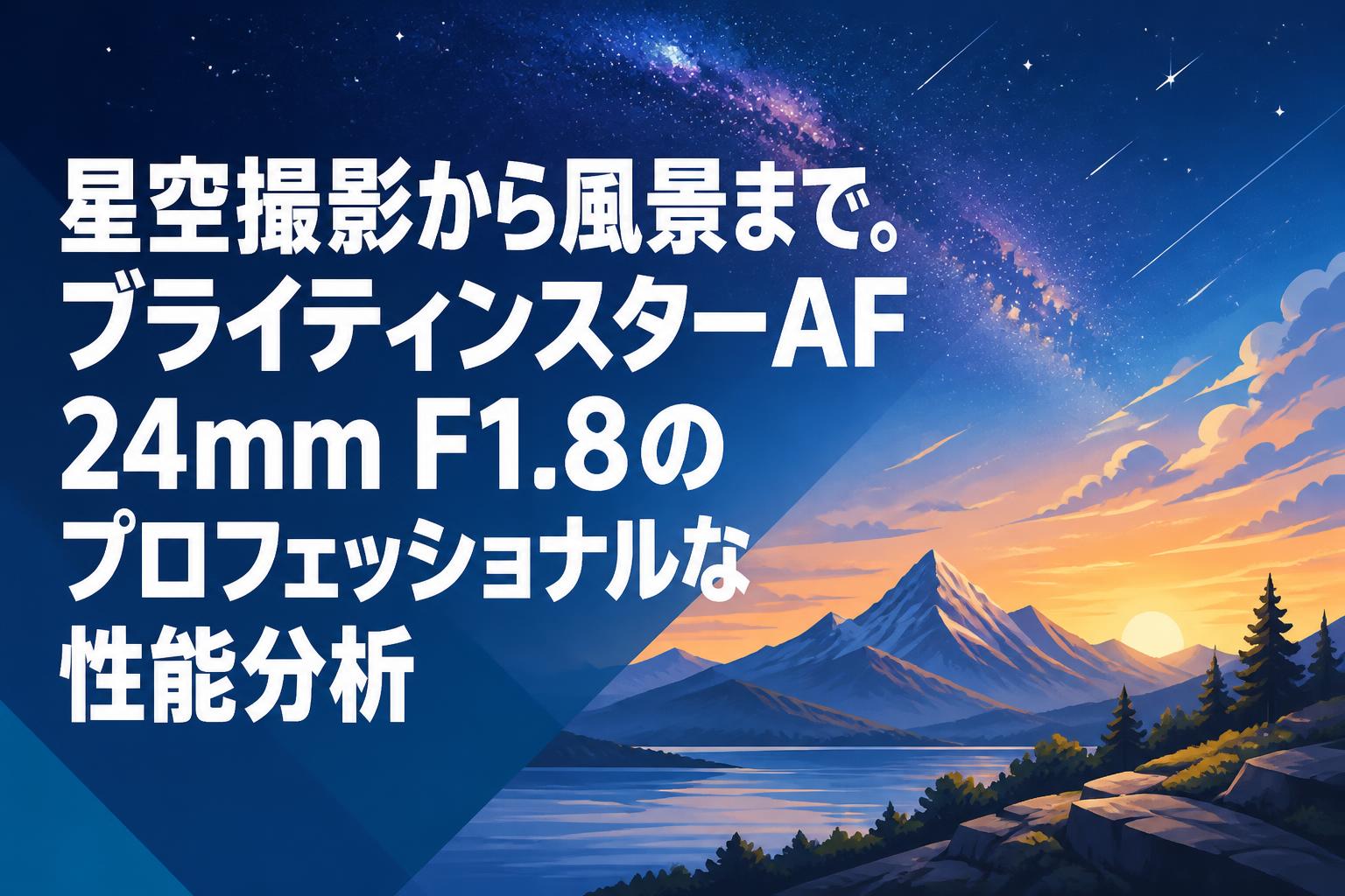 星空撮影から風景まで。ブライティンスターAF 24mm F1.8のプロフェッショナルな性能分析