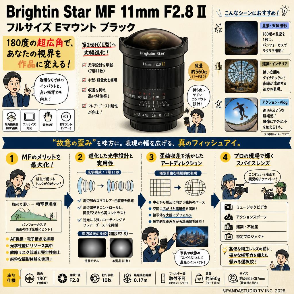 Brightin Star MF 11mm F2.8 II フルサイズ Eマウント ブラック 概要