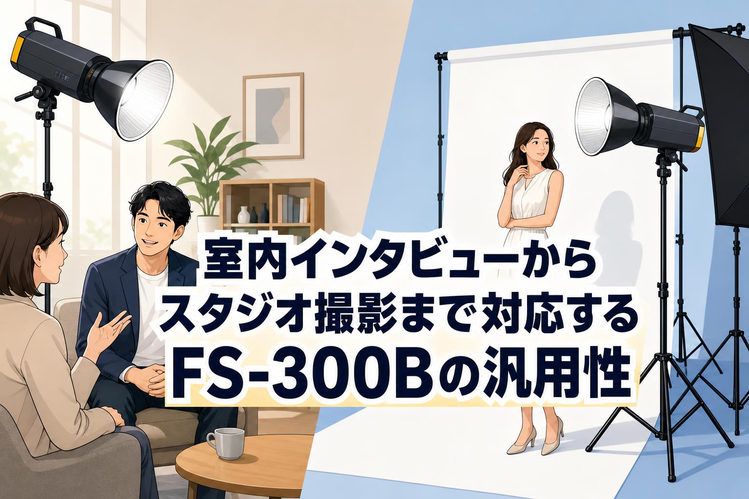 室内インタビューからスタジオ撮影まで対応するFS-300Bの汎用性
