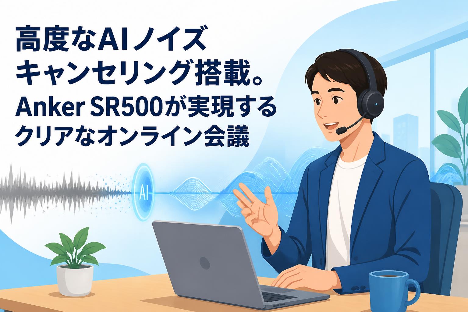 高度なAIノイズキャンセリング搭載。Anker SR500が実現するクリアなオンライン会議