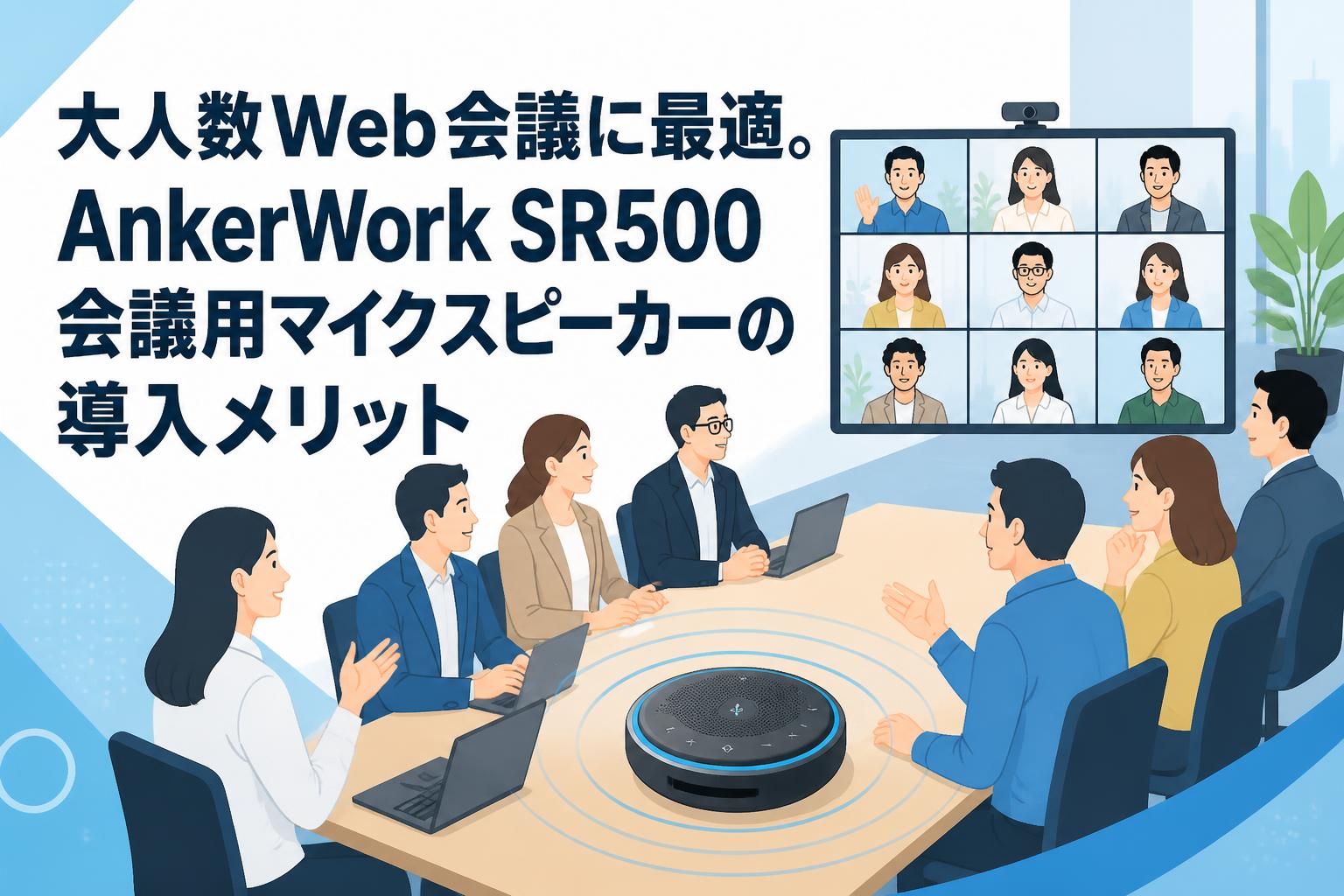 大人数Web会議に最適。AnkerWork SR500会議用マイクスピーカーの導入メリット
