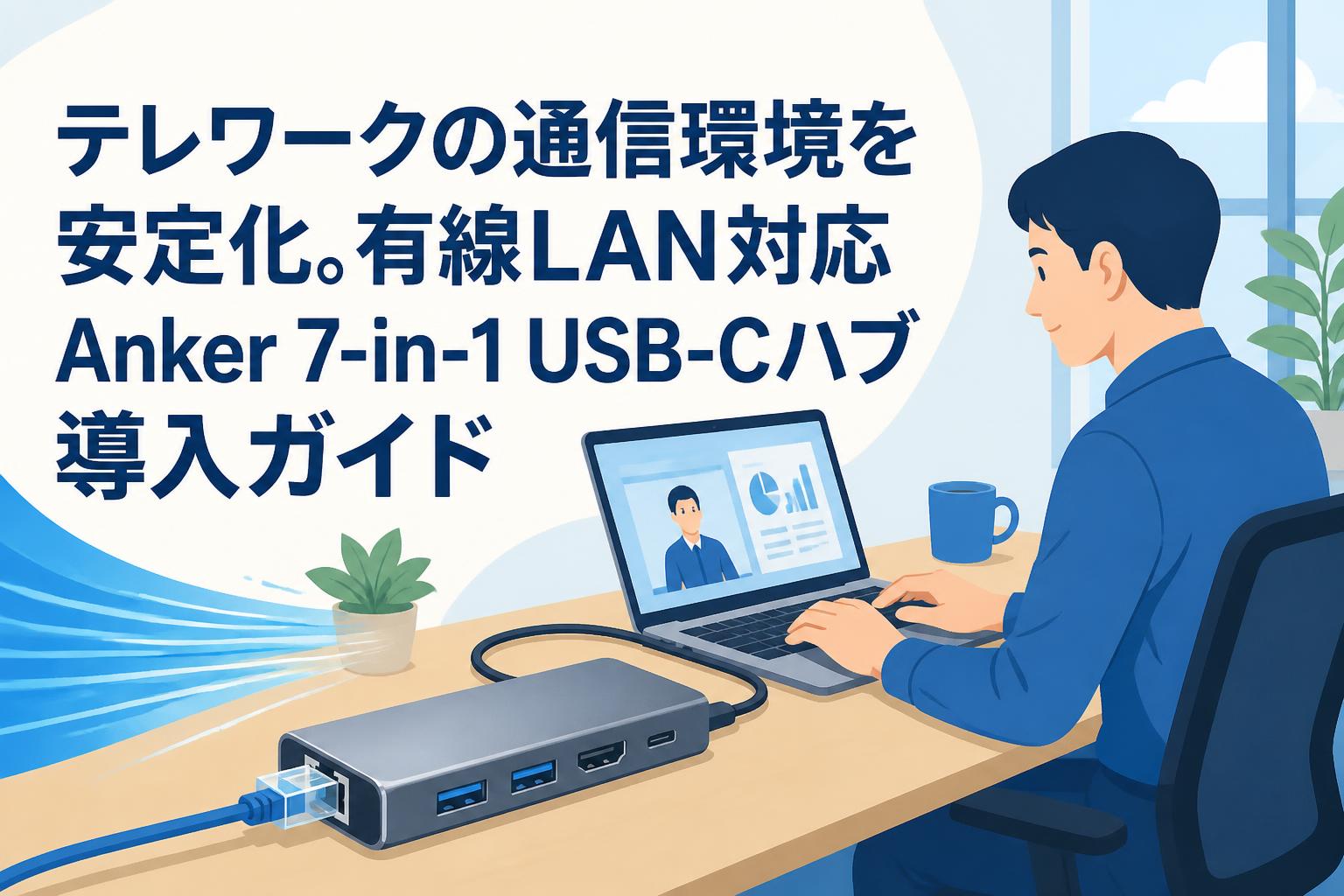 テレワークの通信環境を安定化。有線LAN対応Anker 7-in-1 USB-Cハブ導入ガイド