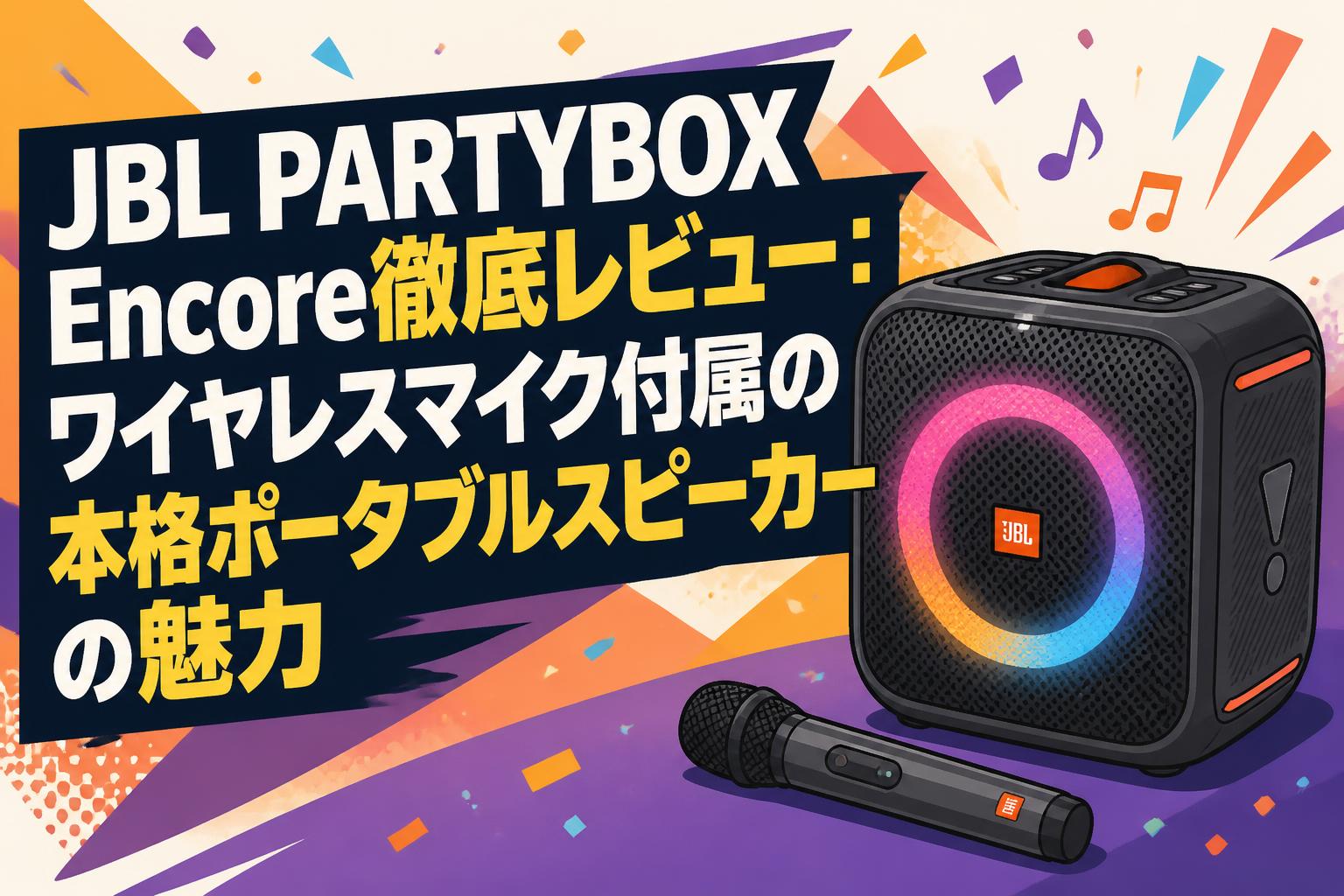 JBL PARTYBOX Encore徹底レビュー：ワイヤレスマイク付属の本格ポータブルスピーカーの魅力