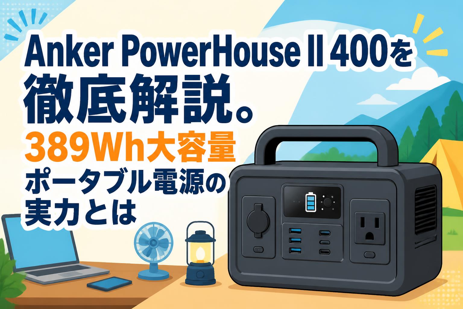 Anker PowerHouse II 400を徹底解説。389Wh大容量ポータブル電源の実力とは