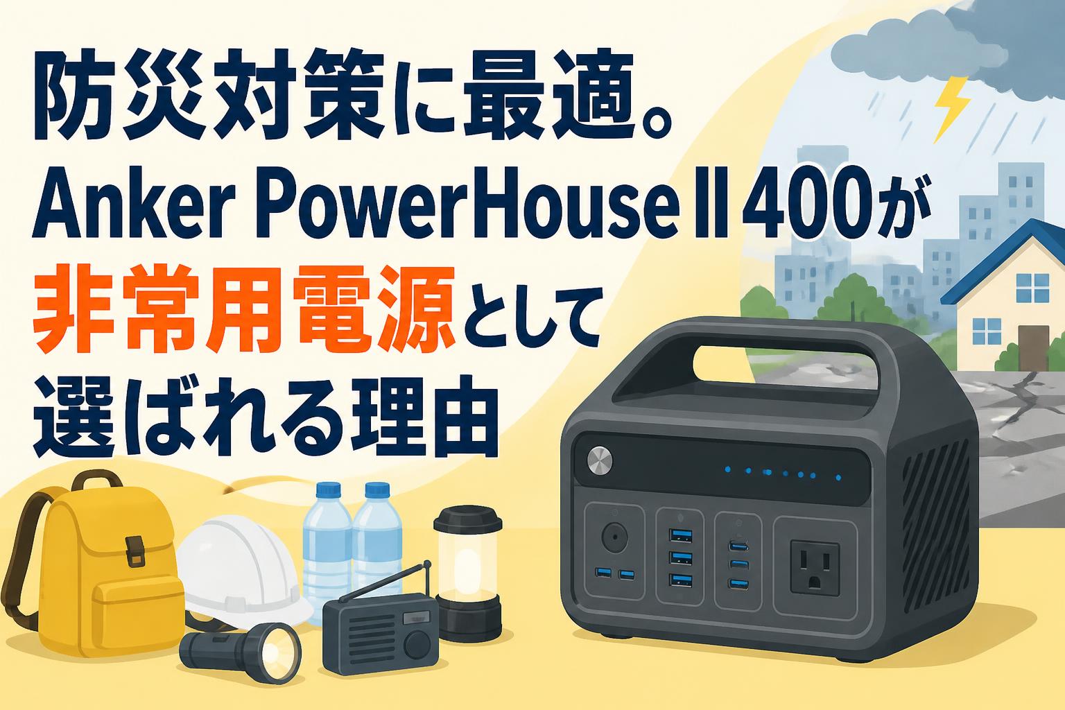 防災対策に最適。Anker PowerHouse II 400が非常用電源として選ばれる理由