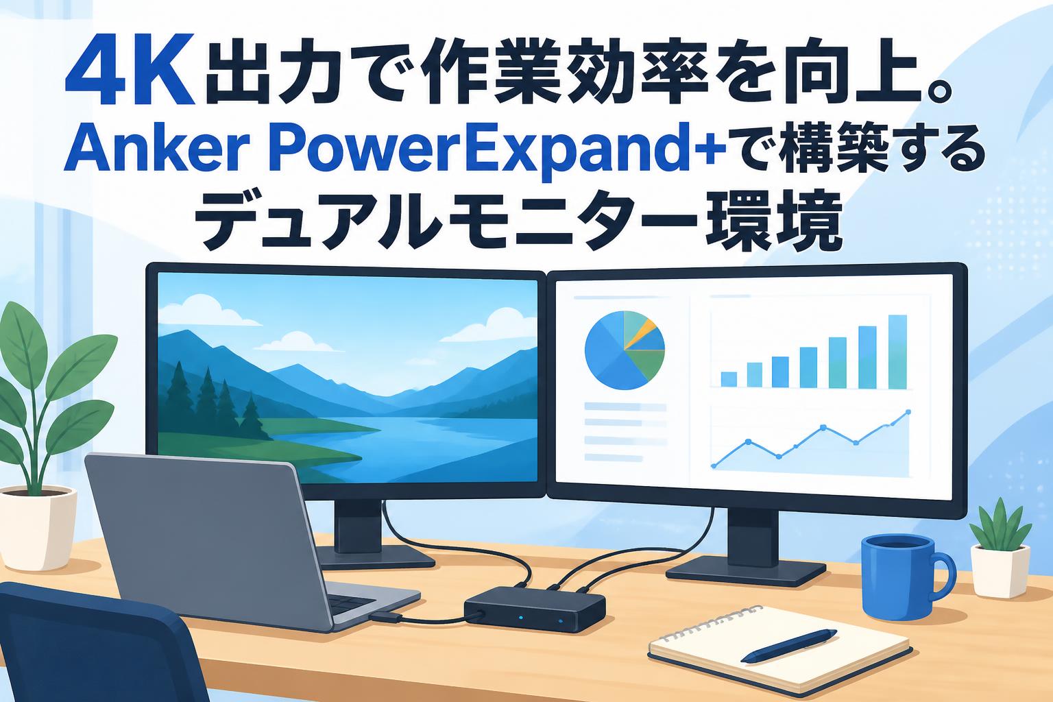 4K出力で作業効率を向上。Anker PowerExpand+で構築するデュアルモニター環境