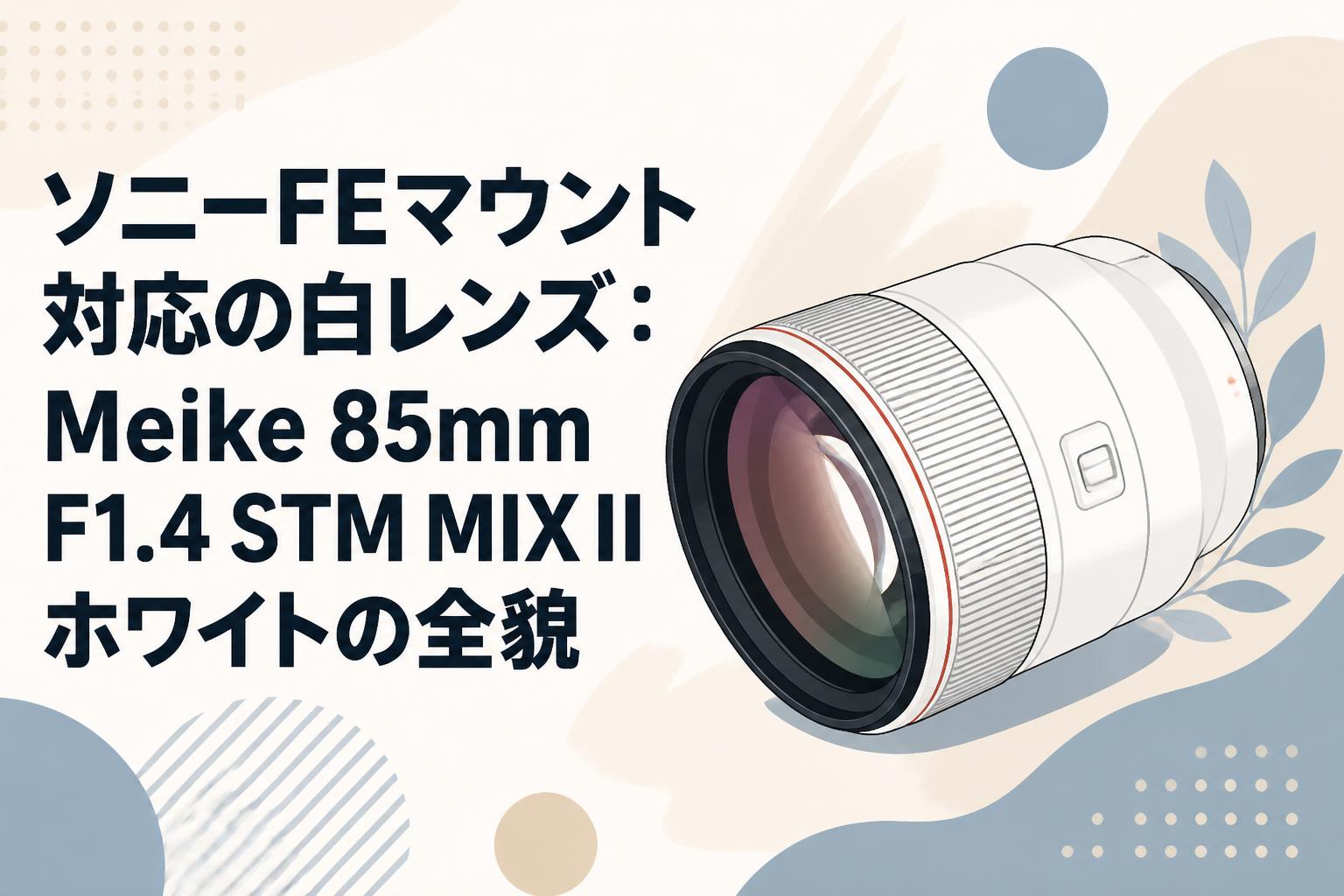 ソニーFEマウント対応の白レンズ：Meike 85mm F1.4 STM MIX II ホワイトの全貌